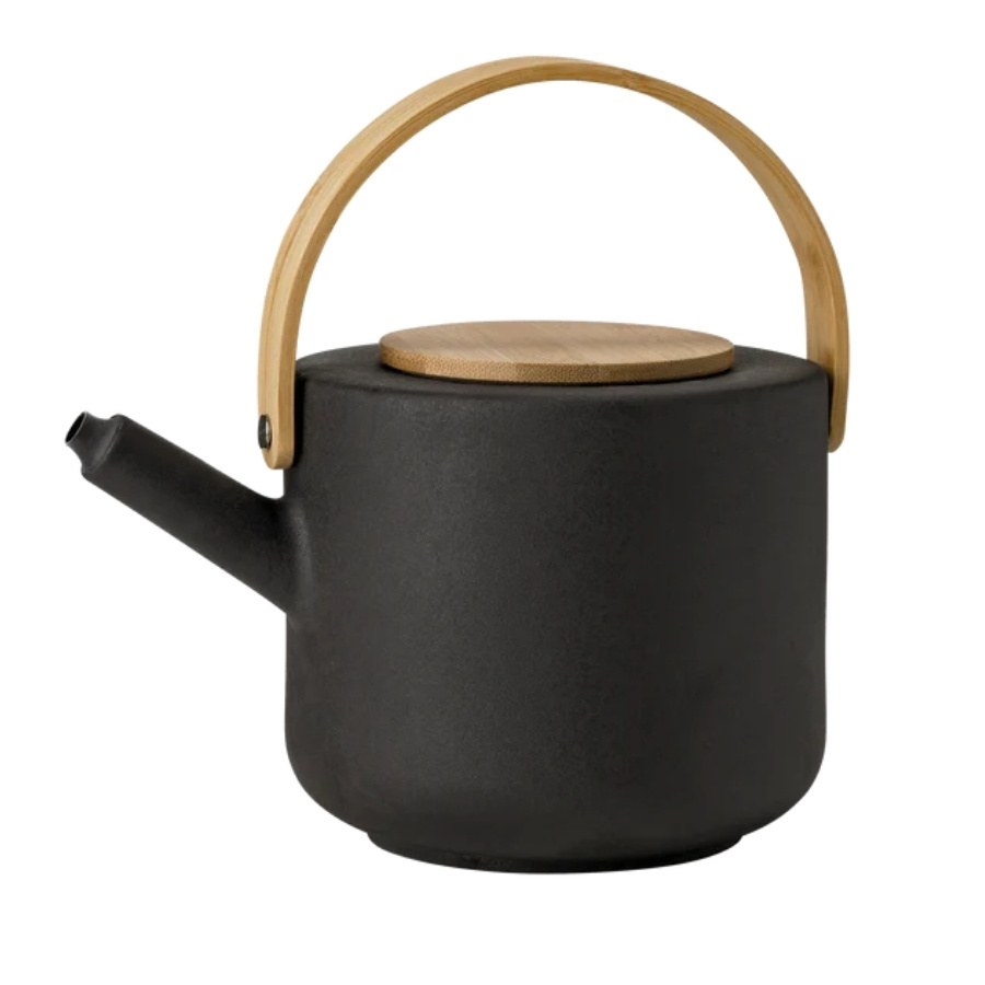 Theo Tekande 1,2 l, sort + Theo kop med coaster (4 stk) + Stelton brødpose,sort